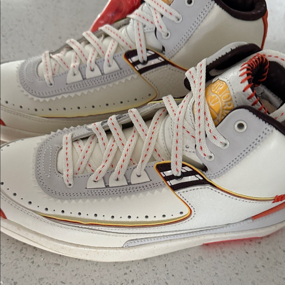 Jordan Kids Sneakers - White, Orange, and Gray - Picture 3 of 6